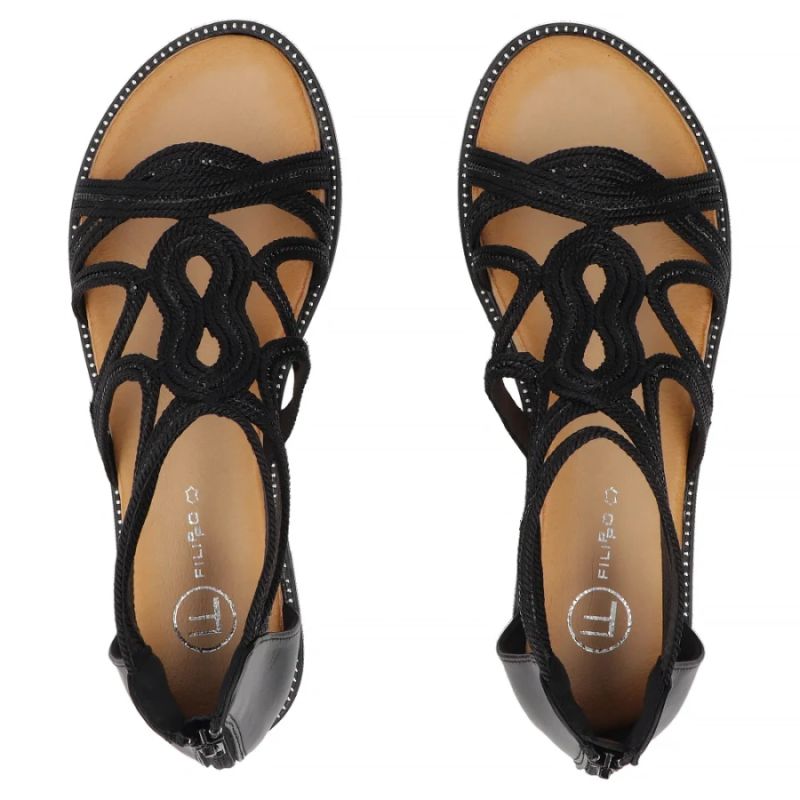 Women's Roman sandals, black, Filippo DS7897