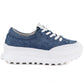 Women's blue leather platform shoes Vince Vinceza