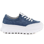 Women's blue leather platform shoes Vince Vinceza