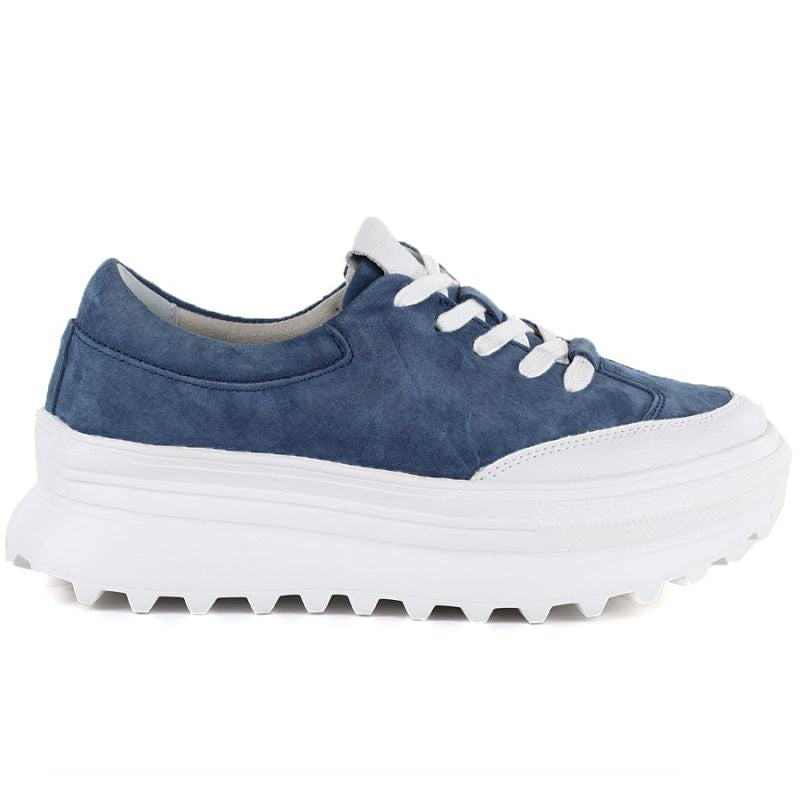 Women's blue leather platform shoes Vince Vinceza