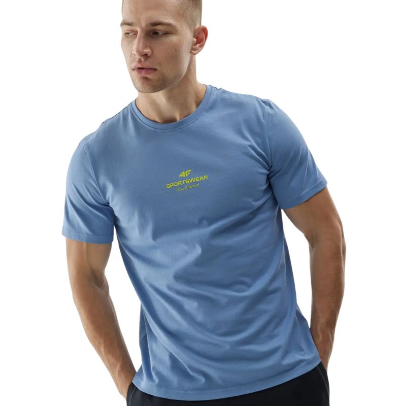 Men's T-shirt 4F M2961 denim 4FWAW25TTSHM2961 32S In preparation Your Sports Performance
