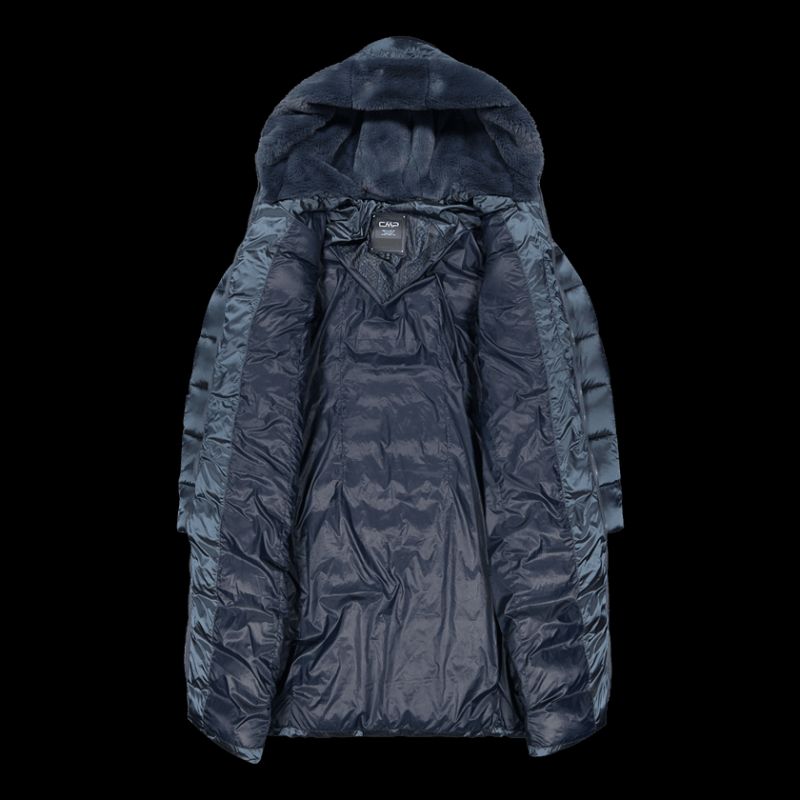 CMP women's winter jacket with hood, long insulated coat, navy blue (34K0046F/L635) In preparation Your Sports Performance