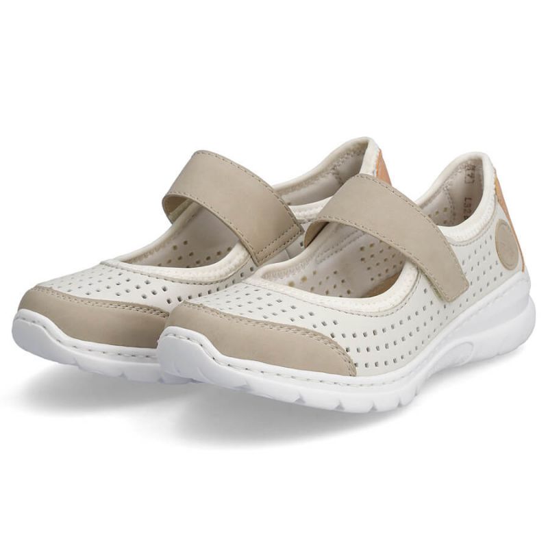 Comfortable Rieker W RKR575A openwork shoes, beige Footwear/Lifestyle/Rieker Your Sports Performance