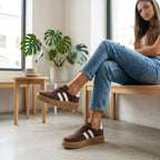 Women's brown leather and suede platform shoes Filippo DP6776