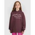 Oversized sweatshirt with hood, unzipped, for girls, 4F 4FJRAW25TSWSF2429-51S 4f