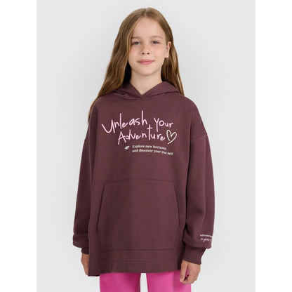 Oversized sweatshirt with hood, unzipped, for girls, 4F 4FJRAW25TSWSF2429-51S 4f
