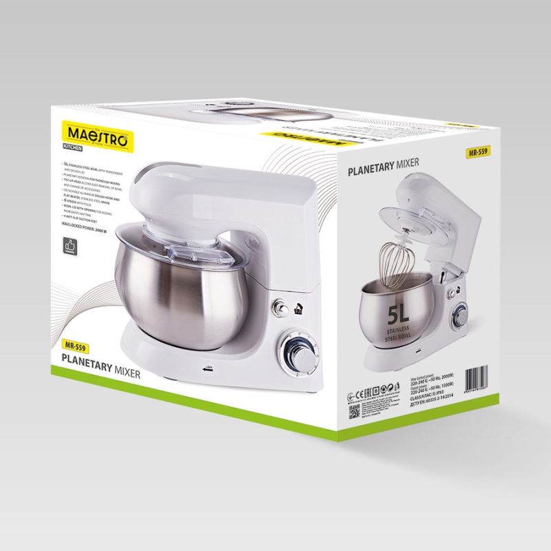 Planetary mixer with bowl 5.0l, 2000W MR-559 AGD - Produkty/Roboty kuchenne Your Sports Performance