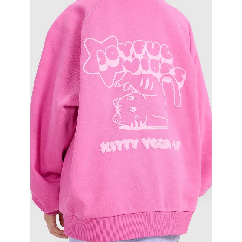 Girls' sweatshirt with hood, open, 4F 4FJRAW25TSWSF2439-54S 4f
