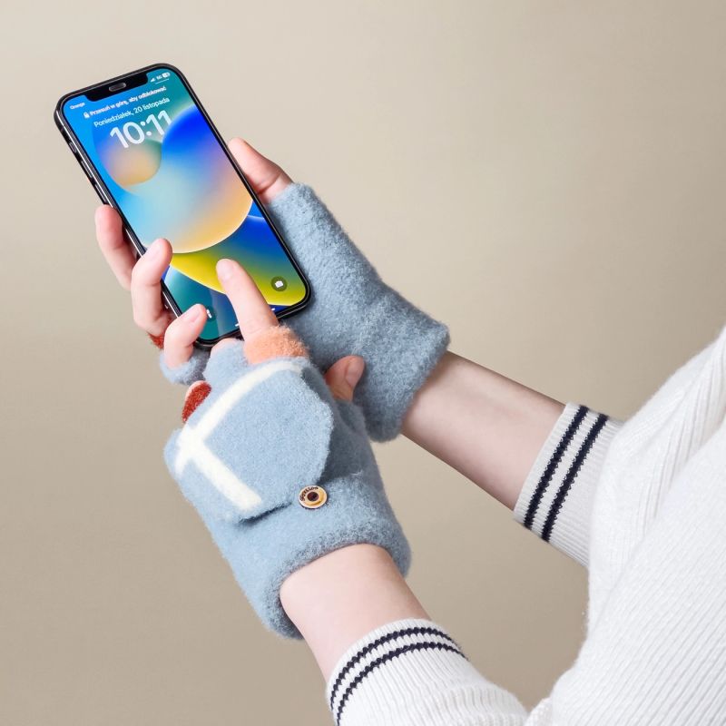 Women's/children's winter telephone gloves - blue Hurtel