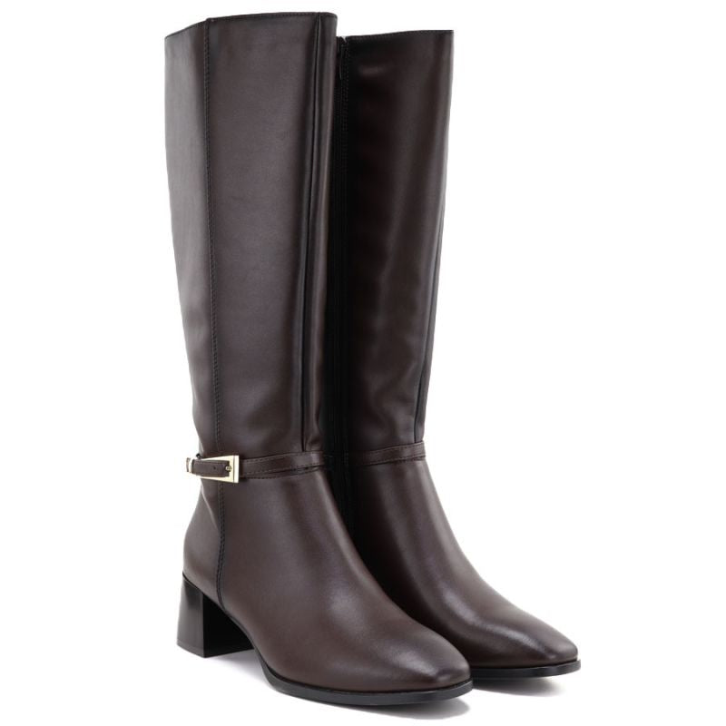 Women's brown leather high-heeled boots Sergio Leone KZ-31-S