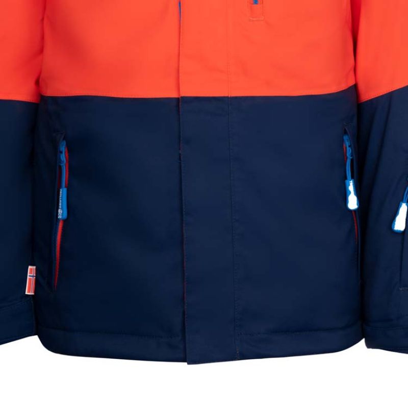 Trollkids Kids Hallingdal Jacket Outdoor Orange/Navy (226-705) In preparation Your Sports Performance