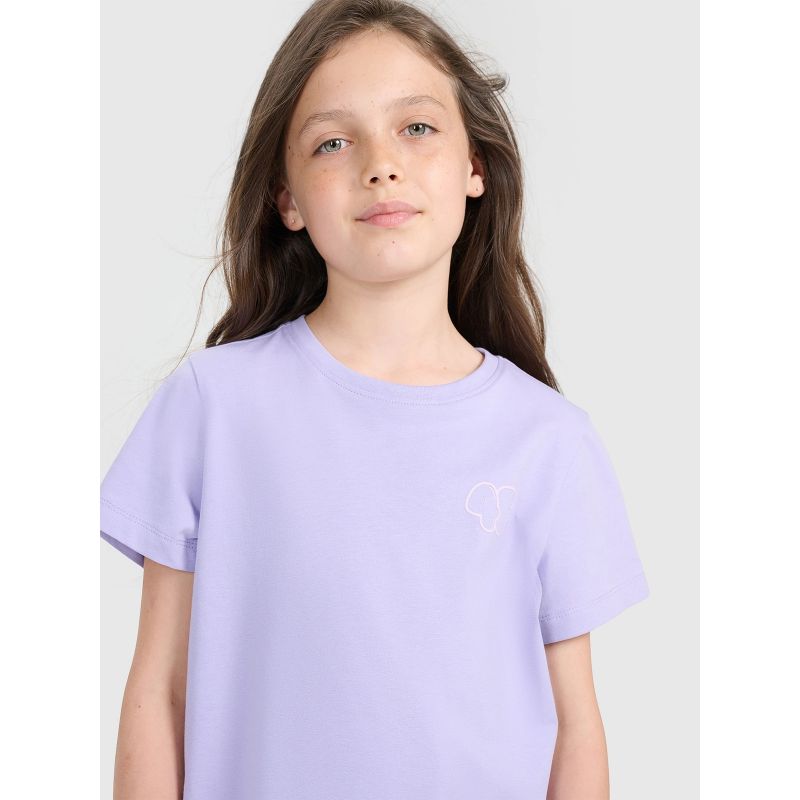 Girls' regular printed T-shirt 4F 4FJRAW25TTSHF3199-52S *Kategoria tymczasowa Your Sports Performance