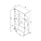 ALMA display cabinet 90x41.5xH170 cashmere Bufety i witryny/Bufety i witryny na drewnianej podstawie Your Sports Performance