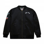 Mitchell &amp; Ness Lightweight Satin Bomber San Antonio Spurs M Jacket SJKT6599-SASYYPPPBLCK Clothing/Lifestyle/Mitchell & Ness Your Sports Performance