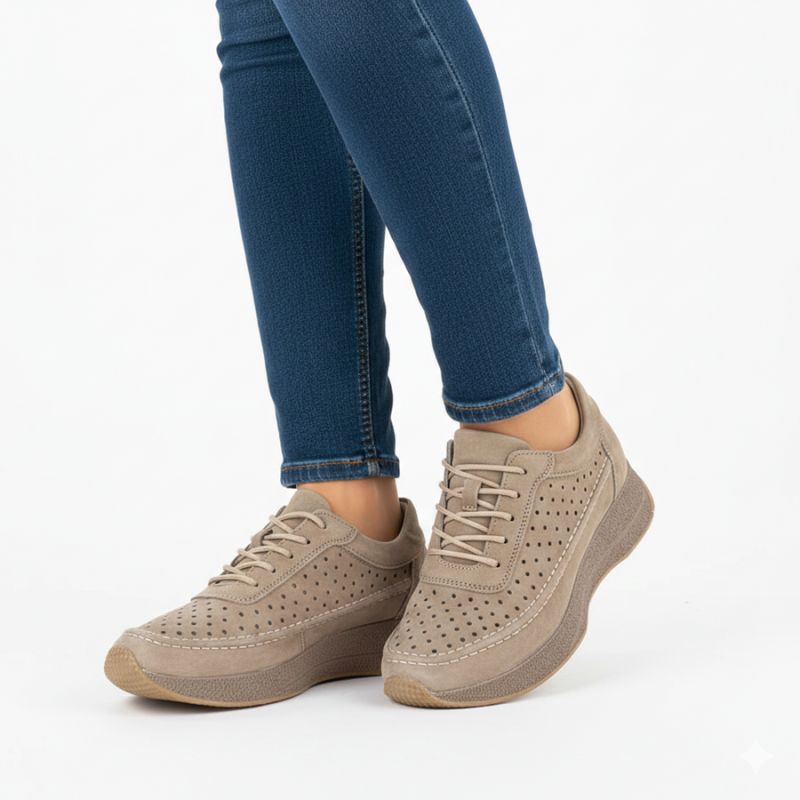 Women's leather openwork shoes, light brown, Sergio Leone SP013 To be categorized Your Sports Performance