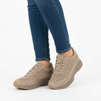 Women's leather openwork shoes, light brown, Sergio Leone SP013 To be categorized Your Sports Performance