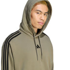 Men's adidas Essentials 3-Stripes French Terry Hoodie Olive KY4204