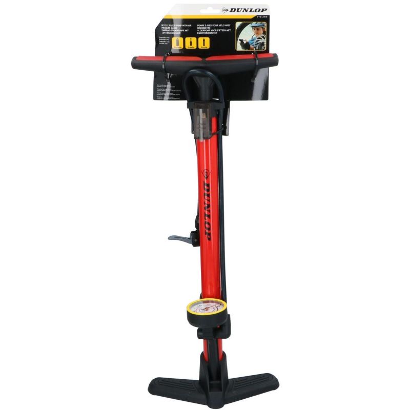 DUNLOP WORKSHOP BICYCLE PUMP 230 PSI (16 Bar) WITH MANOMETER RED Sport/Rowery/Akcesoria Rowerowe/Pompki Your Sports Performance