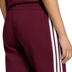 Women's adidas Essentials 3-Stripes Fleece Slim Burgundy Pants KF8321