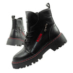 Lee Cooper boots, women's boots, leather boots, black, red, warm Lee Cooper