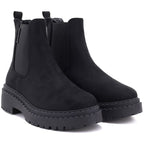 Women's suede ankle boots on the platform, black Big Star UU274858