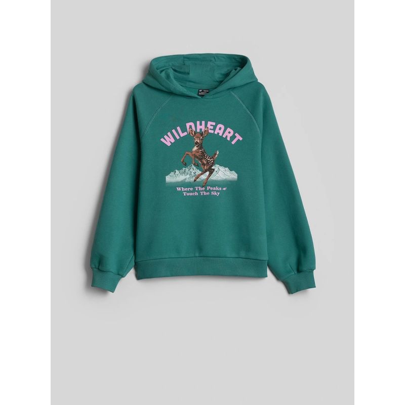 Girls' loose sweatshirt with hood 4F 4FJKAW26TSWSF3136-46S