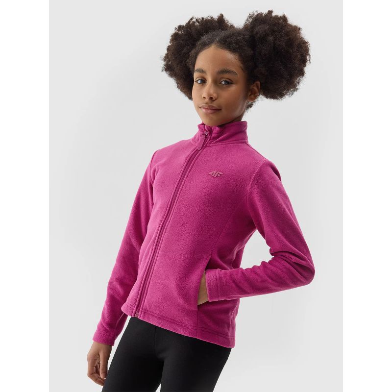 Girls' regular stand-up collar fleece 4F Junior 4FJWSS24TFLEF166-53S *Kategoria tymczasowa Your Sports Performance