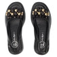 Women's leather wedge sandals, black, Filippo DS7577