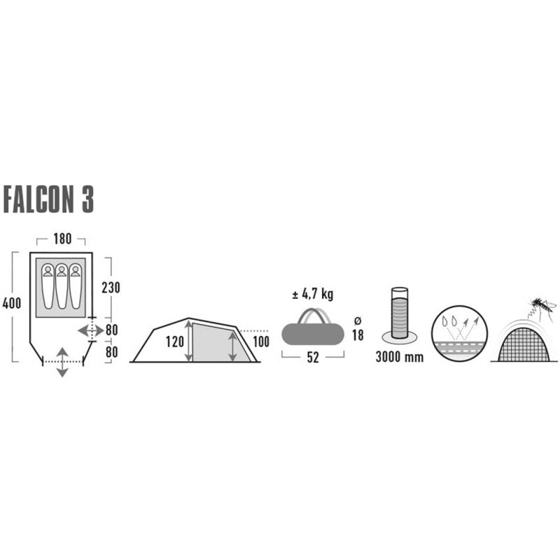 High Peak Falcon 3 Tent 10329 Accessories/Tourist equipment Your Sports Performance