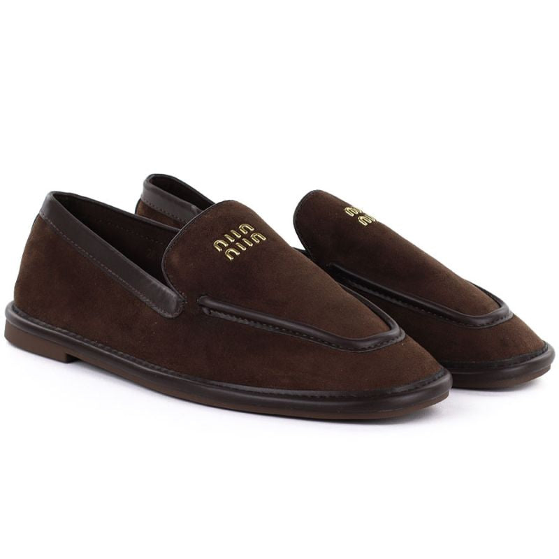Women's suede brown lords shoes Vinceza 62271 Vinceza