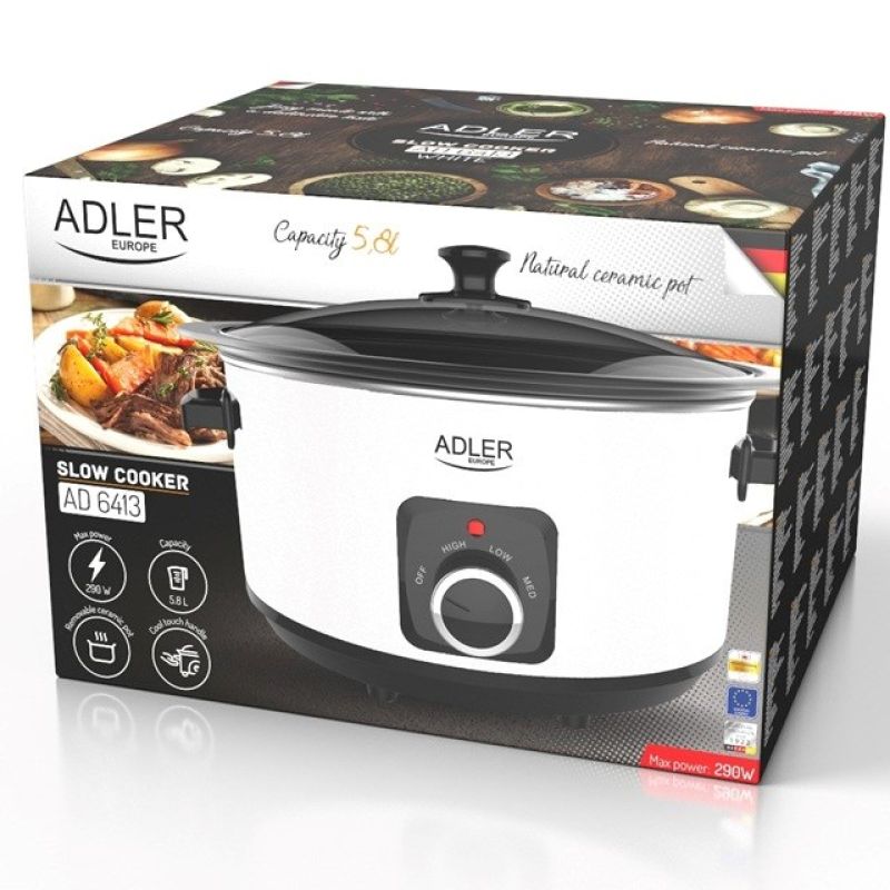 Slow cooker ADLER AD 6413w white AGD - Produkty/Wolnowary Your Sports Performance
