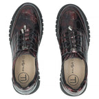 Women's leather half-notes on a wedge, lacquered crocodile burgundy Filippo DP8102