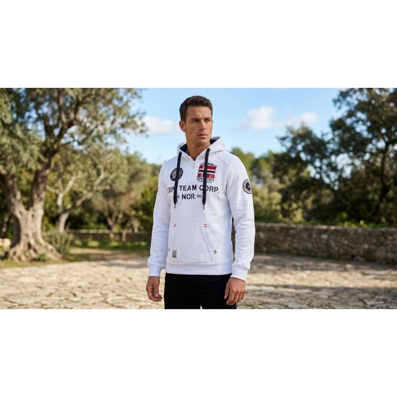 Geographical Norway GOPTAINE MEN 100 EO BS2 Men's Sweatshirt (WT1885H/GN-WHITE)