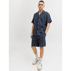 Jack&Jones men's striped shorts JPSTJAIDEN COBA STRIPE JOG SHORTS REG SN 12274413 SKY CAPTAIN/STRIPES Jack&Jones