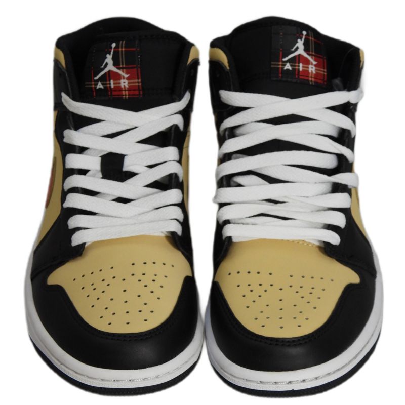 Original Air Jordan 1 Mid Tartan Swoosh Men's Sneakers - DZ5329-001 AIR Jordan