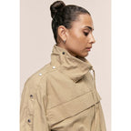 CASALL Women's Active Short Sleeve Track Jacket, Sand Color