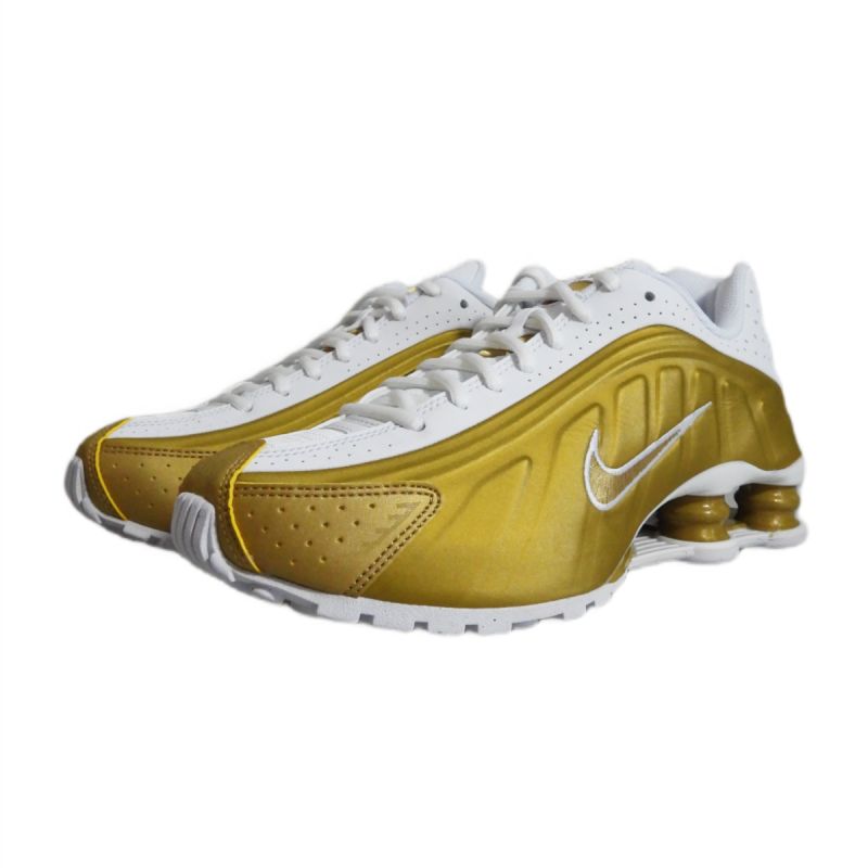 Nike Shox R4 Metallic Gold White (GS) Sports Shoes - CW2626-700 Nike
