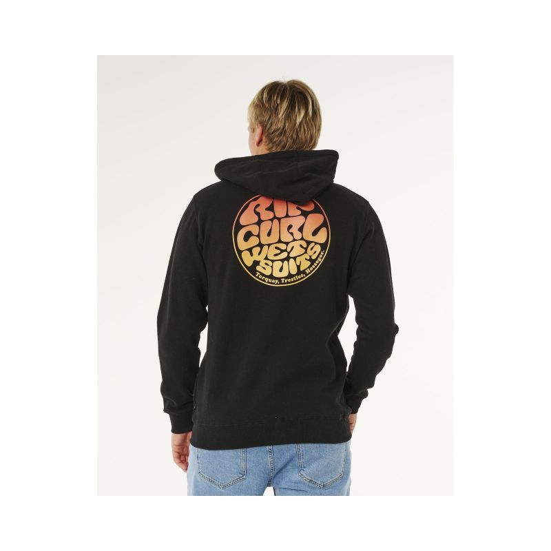 RIP CURL Wettie Passage Icon Zip Thru Men's Sweatshirt Black