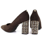 Chocolate suede pointed toe pumps Sergio Leone PB216 LEONE
