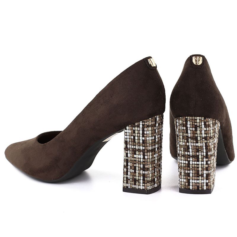 Chocolate suede pointed toe pumps Sergio Leone PB216 LEONE
