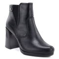 Women's ankle boots with a block heel and platform, insulated, black, M.Daszyński AF125B-1