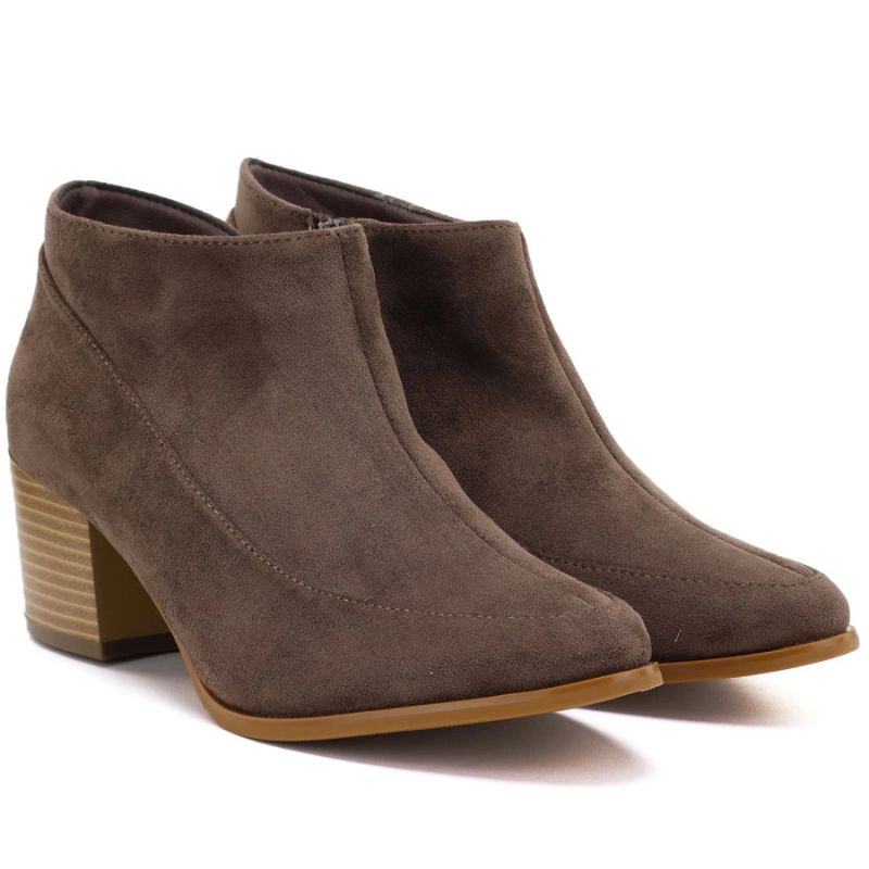 Women’s Short Beige Heeled Ankle Boots – M.Daszyński MR2624-2