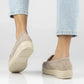 Beige leather wedge loafers Filippo DP7652 Filippo