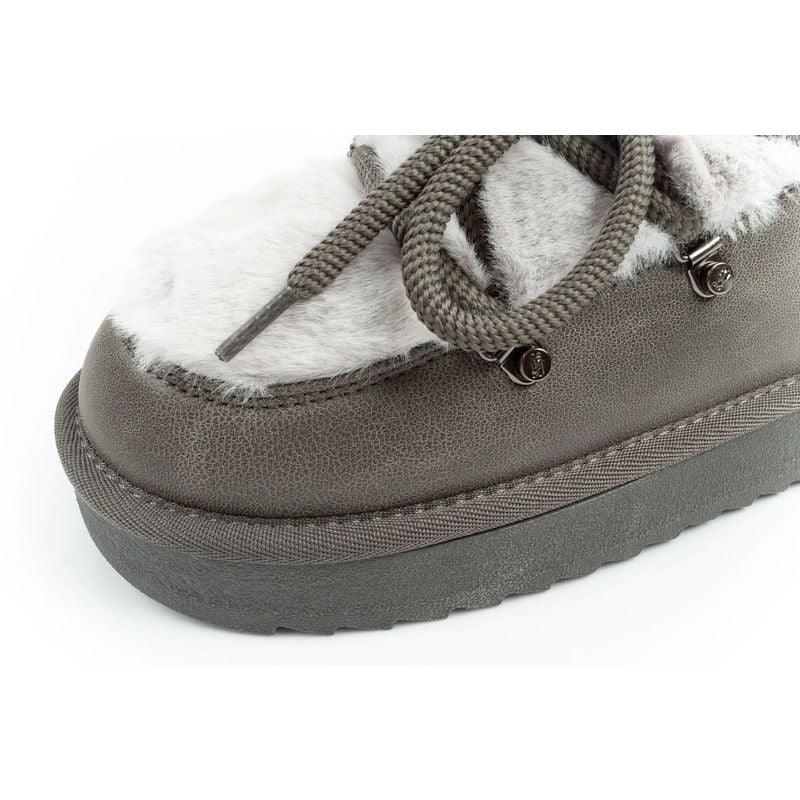 D.Franklin women's winter snow boots, fashionable fur lining, gray D.Franklin
