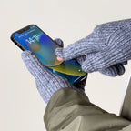 Braided telephone gloves with cut-outs for fingers - gray Hurtel