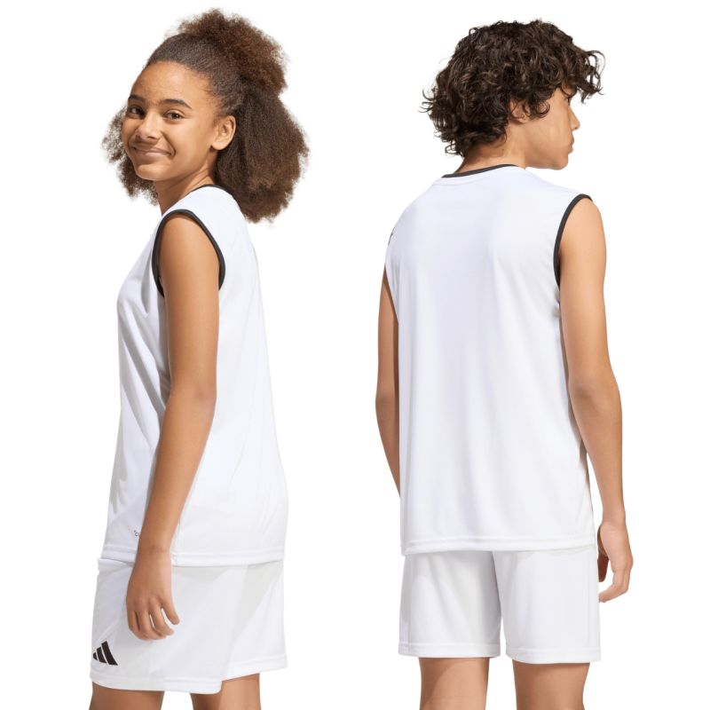 Kids' adidas Entrada 26 Sleeveless Jersey, White, KB3935