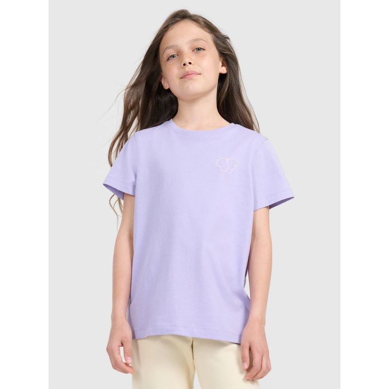 Girls' regular printed T-shirt 4F 4FJRAW25TTSHF3199-52S *Kategoria tymczasowa Your Sports Performance