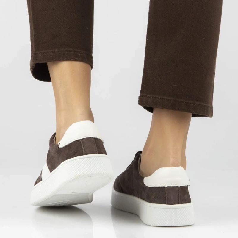Women's leather sneakers on a brown platform Filippo DP7533 Filippo