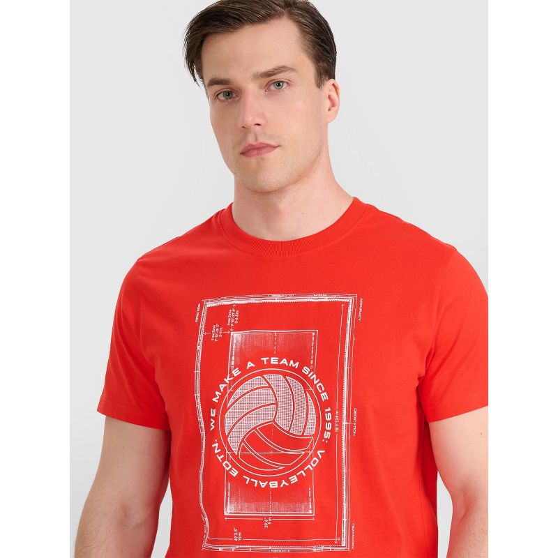 Men's regular t-shirt with volleyball print 4F 4FRAW25TTSHM3236-62S 4f