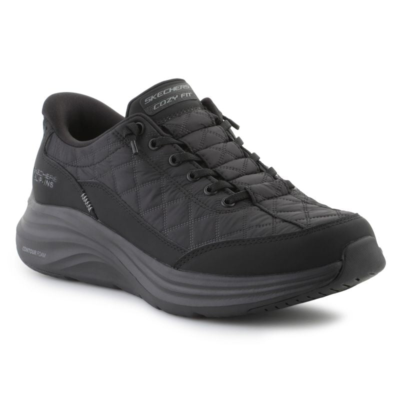 Skechers Slip-Ins: Contour Foam - Cozy 232619-BBK Black In preparation Your Sports Performance